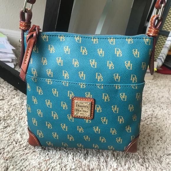 Teal Dooney & Bourke Crossbody Leather Purse - Picture 3 of 8